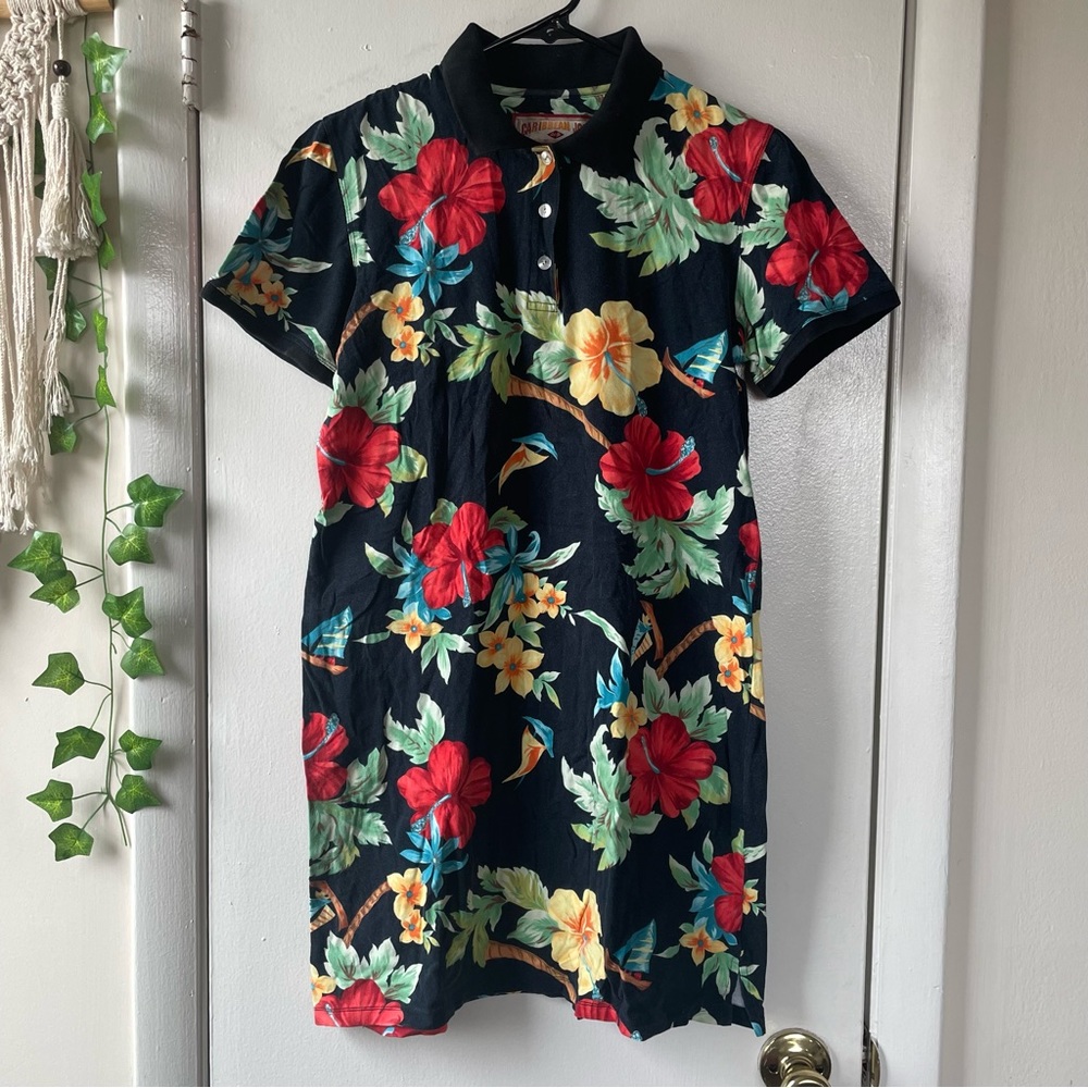 Stretchy Cotton Hawaiian Shirt Dress 🌺